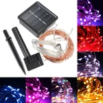 10M 100 LED Solar Powered Copper Wire Ambiance String Fairy Light +2m Down-lead