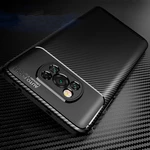 Bakeey for POCO X3 PRO /POCO X3 NFC Case Luxury Carbon Fiber Pattern with Lens Protector Shockproof Silicone Protectiv