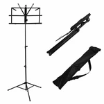 2PCS Foldable Aluminum Alloy Guitar Stand Holder Music Sheet Tripod Stand Height Adjustable with Carry Bag for Musical I