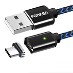 FENKON 2.4A Micro USB Type C Magnetic Nylon Braided Fast Charging Data Cable For Oneplus 7 Pocophone HUAWEI P30 Mate20 M
