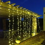 Solmore 6x3M 600LED USB LED Curtain Fairy String Lights Hanging Backdrop Wall Lamp Wedding Xmas Party Decoration Lights