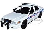2008 Ford Crown Victoria Police Interceptor White with Blue Stripes "Detroit Police" (Michigan) "Hot Pursuit" Series 1/24 Diecast Model Car by Greenl