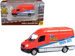 1990 Mercedes Benz Sprinter Van Red and White "Tri-Sum Potato Chips" "TraxSide Collection" 1/87 (HO) Scale Diecast Model by Classic Metal Works