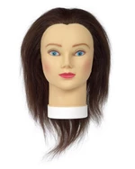 Cvičná hlava Original Best Buy Charlotte - přírodní vlasy hnědé - 35 cm (0030251) + dárek zdarma