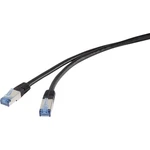 Renkforce RF-4534776 RJ45 sieťové káble, prepojovacie káble CAT 6A S/FTP 1.00 m čierna odolný proti oleju a oteruvzdorný