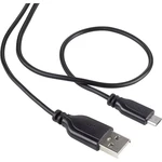 USB kábel 1x USB 2.0 A ⇔ 1x microUSB 2.0 zástrčka 1 m, čierna RENKFORCE