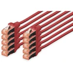Digitus DK-1644-030-R-10 RJ45 sieťové káble, prepojovacie káble CAT 6 S/FTP 3.00 m červená fóliové tienenie, kompletné t