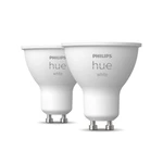 LED žárovka GU10 Philips Hue 2ks 5,2W (50W) teplá bílá (2700K) stmívatelná
