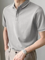 Mens Slim Contrast Color Casual Slim Fit Basic Golf Tennis T-Shirt
