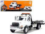 International DuraStar 4400 Flatbed Tow Truck White 1/24 Diecast Model by Jada