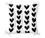 Polštář na sezení Minimalist Cushion Covers Black Hearts 40x40 cm