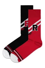 Visszajátszás Ponožky Casual Sport Logo&Stripes 2Prs Banderole - Fekete/Piros
