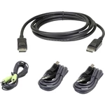 ATEN KVM prepojovací kábel [1x zástrčka DisplayPort, USB 2.0 zástrčka A, jack zástrčka 3,5 mm - 1x USB 2.0 zásuvka B, ja