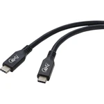 Renkforce #####USB-Kabel USB 4.0 #####USB-C™ Stecker 0.80 m čierna hliníková zástrčka