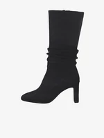 Black heeled boots in Tamaris suede finish