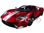 2017 Ford GT Liquid Red with Silver Stripes 1/18 Model Car by Autoart