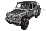 Mercedes Benz G63 AMG 6x6 Designo Platinum Magno Gray Metallic with Carbon Accents 1/18 Model Car by Autoart