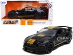 2020 Ford Mustang Shelby GT500 Black with Gold Stripes "Bigtime Muscle" 1/24 Diecast Model Car by Jada