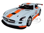 Mercedes Benz SLS AMG GT3 with "Gulf" Livery Light Blue with Orange Stripe 1/24 Diecast Model Car by Motormax