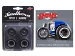 Wheels and Tires Set of 4 Drag Magnesium Finish from 1934 Altered Drag Coupe 1/18 by GMP