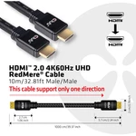 club3D HDMI prepojovací kábel #####HDMI-A Stecker, #####HDMI-A Stecker 10.00 m čierna CAC-2313 samozhášavý, high speed H