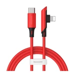 Kábel Baseus USB-C/Lightning, PD 18W, 1,2m (CATLDC-A09) červený Pružný kabel vyrobený z termoplastického elastomeru a slitiny zinku. Vaše zařízení nej