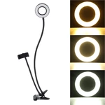 BG12W 2 in 1 Flexible Controllable USB Interface 9cm 12W LED Selfie Ring Light + Desktop Phone Holder Clip Photography Y