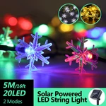 5M 20LED Solar Power Fairy String Lights Waterproof Christmas Holiday Party Lamp for Outdoor Decor