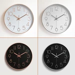 12'' Modern Gold Black White Silent Wall Clock Hanging Home Office Room Decor