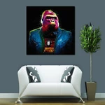 Miico Hand Painted Oil Paintings Colorful Gorilla Wall Art For Home Decoration Painting