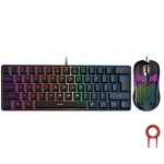 7KEYS G61S Gaming Keyboard Mouse Combo 61 Keys Translucent Keycaps RGB Backlit Keyboard Adjustable 1200-7200DPI Optical