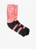 Súprava dvoch párov ponožiek v čierno-ružovej a bielej farbe Quiksilver - Muži