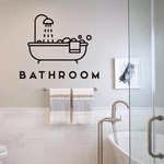 FX47 Bathroom Wall Sticker Creative Shower Door Sticker DIY Bath Background Waterproof Toilet Washroom Door Decoration