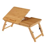 Wooden Laptop Desk Portable Folding Desk 2 Working Separated Areas Sofa Bed Notebook Stand Study Table