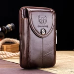 Bullcaptain Genuine Leather Phone Bag Waist Bag Business Bag For Men