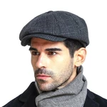 Men Vintage Wool Gird Painter Beret Hat Winter Warm Gentleman Octagonal Newsboy Cap