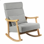 Upholstered Rocking Chair Recliner Armchair w/Thick Padded Seat Lumbar