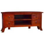 TV Cabinet Classical Brown 39.4"x15.7"x17.7" Solid Mahogany Wood