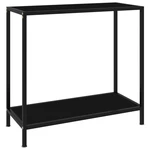 Console Table Black 31.5"x13.8"x29.5" Tempered Glass