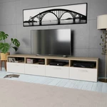 TV Cabinets 2 pcs Chipboard 37.4x13.8"x14.2" Oak and White "