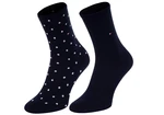 Sada dámských ponožek v tmavě modré barvě Tommy Hilfiger Sock Dot 2 - Dámské Sada dámských ponožek v tmavě modré barvě Tommy Hilfiger Sock Dot 2 - Dámské