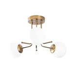Lampa sufitowa w biało-złotym kolorze ze szklanym kloszem ø 15 cm Daisy – Opviq lights
