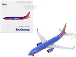 Boeing 737 MAX 8 Commercial Aircraft "Southwest Airlines" Canyon Blue with Red Stripes 1/400 Diecast Model Airplane by GeminiJets