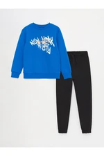 LC Waikiki Boys' Crew Neck Printed Long Sleeve Sweatshirts And Sweatpants.