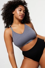 Trendyol Curve Gray Seamless Strap Bra