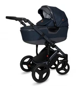 Kočárek Coto Baby 2 v 1 QUARA Eco 2021 - Len Navy Blue Dark Grey