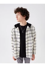 LC Waikiki Long Sleeved Plaid Men's Lumberjack Shirt Jacket with a Regular Fit