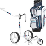 Jucad Carbon 3-Wheel Aquastop Bag SET White Trolley manuale golf
