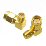 4PCS SMA male plug to RP-SMA female jack right angle in series RF adapter