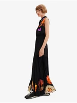Black women's floral shirt maxi dress Desigual Suiza-Lacroix - Women's Black women's floral shirt maxi dress Desigual Suiza-Lacroix - Women's